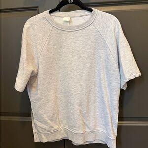 H&M Light Gray Short-Sleeve Sweatshirt Top